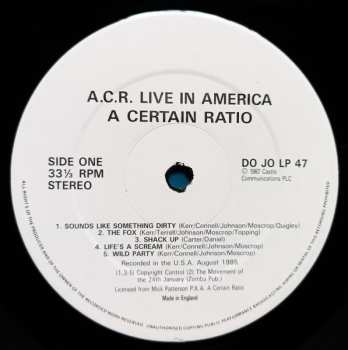 LP A Certain Ratio: Live In America