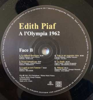 LP Edith Piaf: A l'Olympia 1962