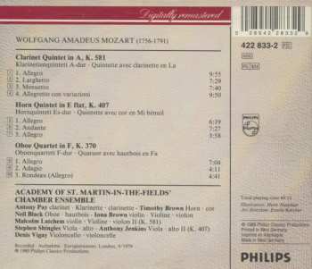 CD Wolfgang Amadeus Mozart: Clarinet Quintet • Horn Quintet • Oboe Quartet