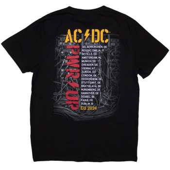 Mercancía AC/DC: Ac/dc Unisex T-shirt: Control Wires Pwr-up Eu Tour '24 (back Print & Ex-tour) (small) S