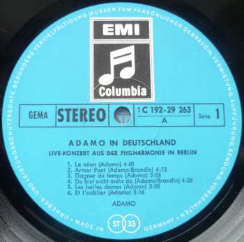 2LP/Caja Adamo: Adamo In Deutschland (Live-Konzert Aus Der Philharmonie In Berlin)