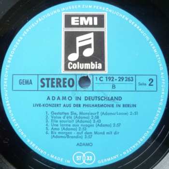 2LP/Caja Adamo: Adamo In Deutschland (Live-Konzert Aus Der Philharmonie In Berlin)