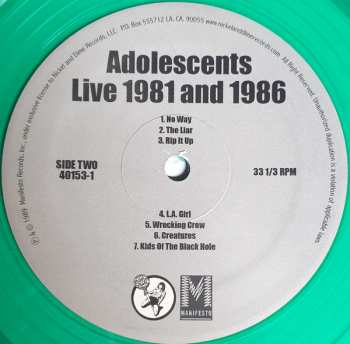 LP Adolescents: Live 1981 And 1986 LTD | CLR