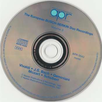 CD Rudolf Serkin: The European Busch-Serkin Duo Recordings - Volume 3