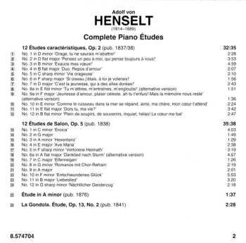 CD Adolph Von Henselt: Complete Piano Études