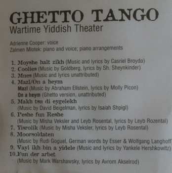 CD Adrienne Cooper: Ghetto Tango - Wartime Yiddish Theater