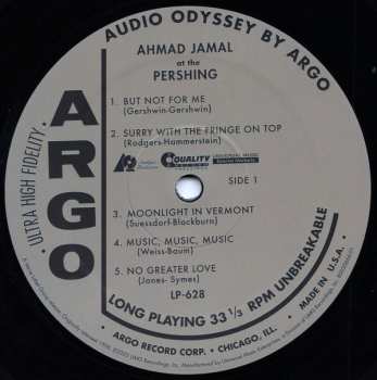 LP Ahmad Jamal Trio: Ahmad Jamal At The Pershing