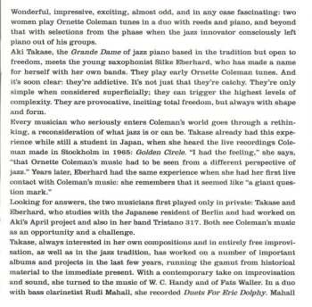 2CD Silke Eberhard: Ornette Coleman Anthology