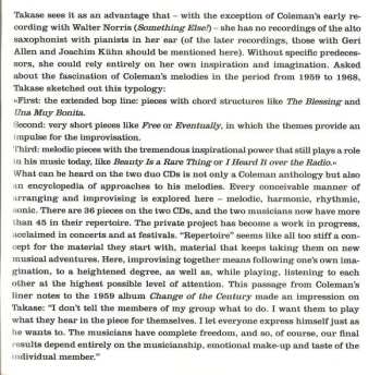 2CD Silke Eberhard: Ornette Coleman Anthology