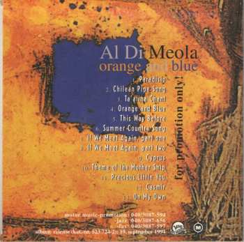 CD Al Di Meola: Orange And Blue DIGI