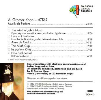 CD Al Gromer Khan: Attar (Musik Als Parfum)