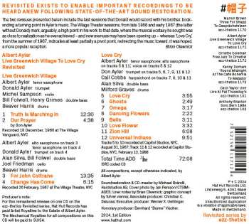 CD Albert Ayler: Live Greenwich Village To Love Cry Revisited