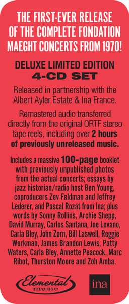 4CD/Caja Albert Ayler: Revelations - The Complete ORTF 1970 Fondation Maeght Recordings DLX | LTD