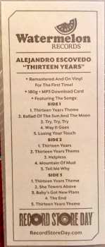 2LP Alejandro Escovedo: Thirteen Years LTD