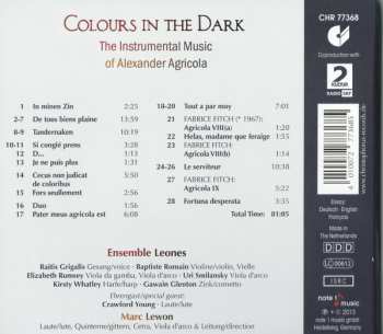CD Alexander Agricola: Colours In The Dark (The Instrumental Music Of Alexander Agricola)