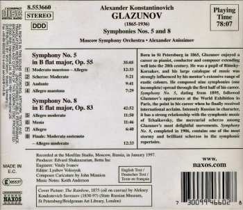 CD Alexander Glazunov: Symphonies Nos. 5 And 8