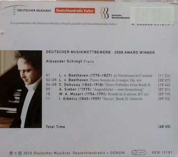 CD Alexander Schimpf: Piano Works By Mozart, Beethoven, Albéniz, Debussy & Sieber