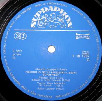 2LP Oscar Wilde: Pohádka O Mrtvé Princezně A Sedmi Bohatýrech / Pohádka O Rybáři A Rybce / Pohádka O Popovi A Jeho Dělníku Baldovi / Štastný Princ / Oddaný Přítel