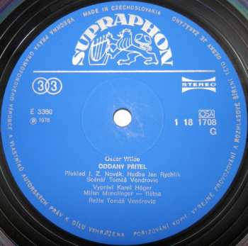 2LP Oscar Wilde: Pohádka O Mrtvé Princezně A Sedmi Bohatýrech / Pohádka O Rybáři A Rybce / Pohádka O Popovi A Jeho Dělníku Baldovi / Štastný Princ / Oddaný Přítel