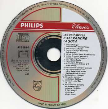 CD Alexandre Lagoya: Les Triomphes D'Alexandre Lagoya