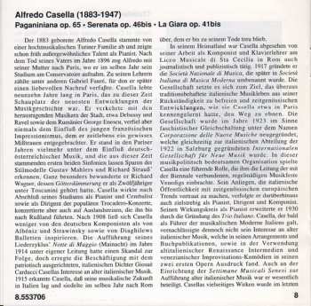 CD Alfredo Casella: Paganiniana: Divertimento For Orchestra / Serenata / La Giara
