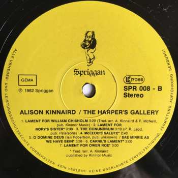 LP Alison Kinnaird: Die Keltische Harfe (The Harper's Gallery)