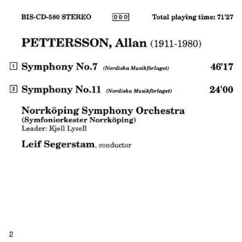 CD Norrköping Symphony Orchestra: Symphony No.7 / Symphony No.11