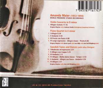CD Amanda Maier: Violin Concerto In D Minor / Piano Quartet In E Minor / Swedish Tunes And Dances - Volume 1