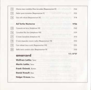 CD Amarcord: Historia de Compassione Mariae: Musica Sacra Hamburgensis 1600-1800: Marian Office, 15th Century