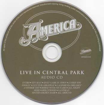 CD/DVD America: Live In Central Park 1979