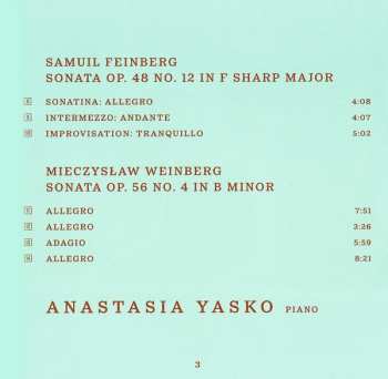 CD Anastasia Yasko: 20th Century Russian Piano Sonatas