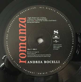 2LP Andrea Bocelli: Romanza