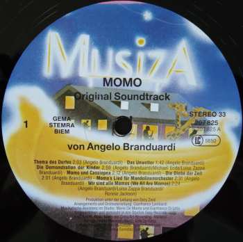 LP Angelo Branduardi: Michael Ende's Momo - Original Soundtrack