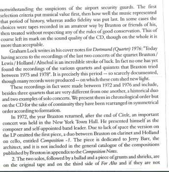 CD Anthony Braxton: News From The 70s (Solo, Duo And Quartet)