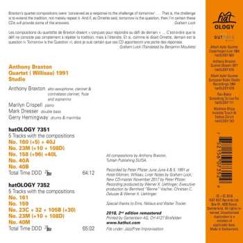2CD Anthony Braxton: Quartet (Willisau) 1991, Studio