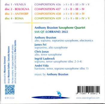 4CD Anthony Braxton Saxophone Quartet: Sax Qt (Lorraine) 2022