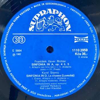 LP Jan Václav Antonín Stamic: Sinfonias