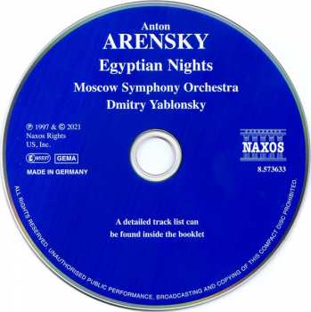 CD Anton Stepanovich Arensky: Egyptian Nights