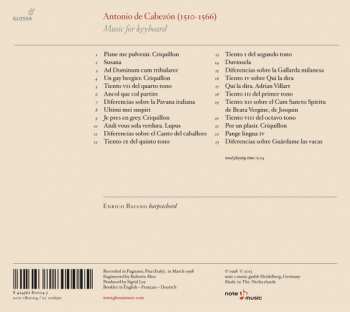 CD Antonio de Cabezón: Music For Keyboard