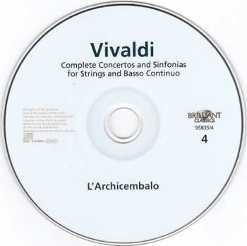 4CD/Caja Antonio Vivaldi: Complete Concertos And Sinfonias For Strings And Basso Continuo