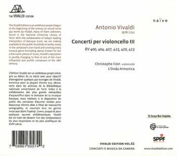 CD Antonio Vivaldi: Concerti Per Violoncello III