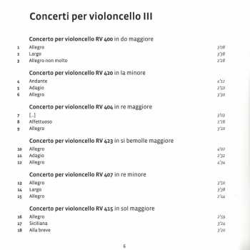 CD Antonio Vivaldi: Concerti Per Violoncello III