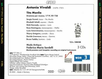 3CD/Caja Antonio Vivaldi: Tito Manlio