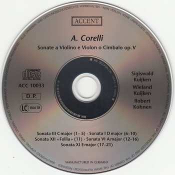 CD Sigiswald Kuijken: Sonate A Violino E Violon O Cimbalo Op. V
