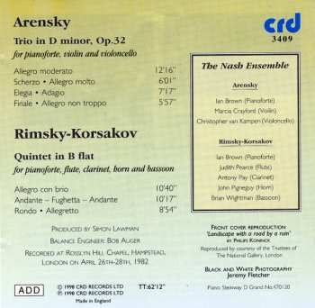 CD Nikolai Rimsky-Korsakov: Trio In D Minor For Pianoforte, Violin & Violoncello Op 32; Quintet For Flute, Clarinet, Horn, Bassoon & Pianoforte