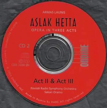2CD/Caja Sakari Oramo: Aslak Hetta, Opera In Three Acts