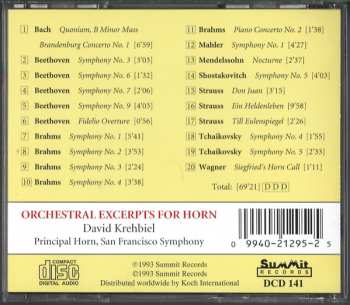 CD Arthur Krehbiel: Orchestral Excerpts For Horn