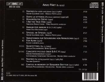 CD Arvo Pärt: Spiegel Im Spiegel