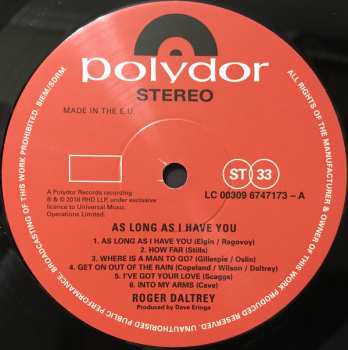 LP Roger Daltrey: As Long As I Have You