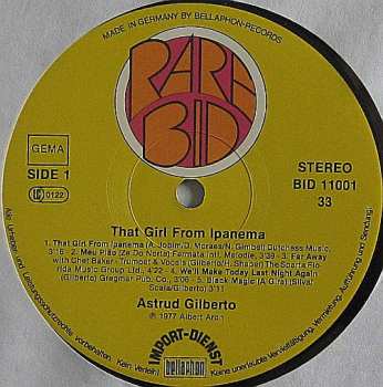 LP Astrud Gilberto: That Girl From Ipanema
